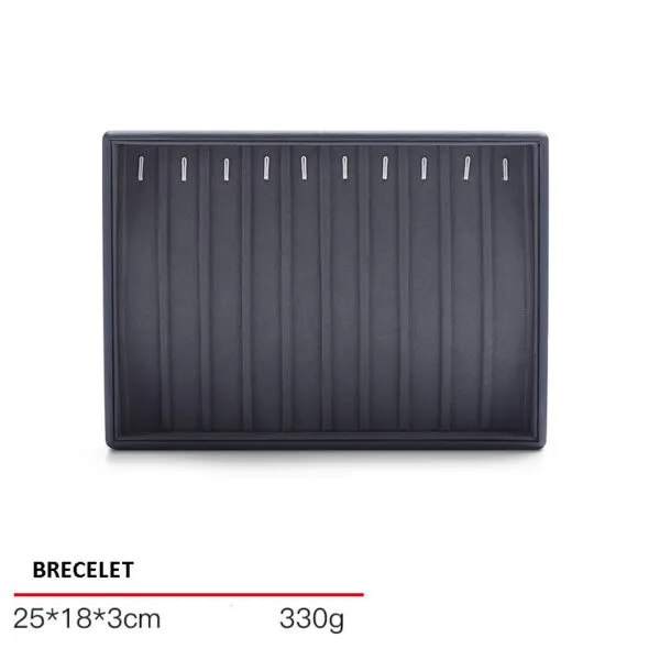 Jewelry Display Tray Grey Multifunction Trays Pendant, Ring Bracelet, Flat Tray & Microfiber, Leather TR045-f