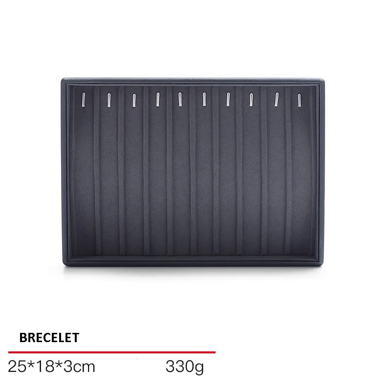 Jewelry Display Tray Grey Multifunction Trays Pendant, Ring Bracelet, Flat Tray & Microfiber, Leather TR045-f