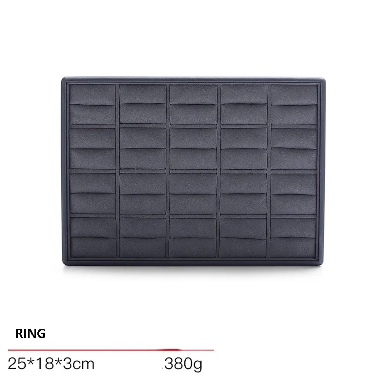 Jewelry Display Tray Grey Multifunction Trays Pendant, Ring Bracelet, Flat Tray & Microfiber, Leather TR045-i