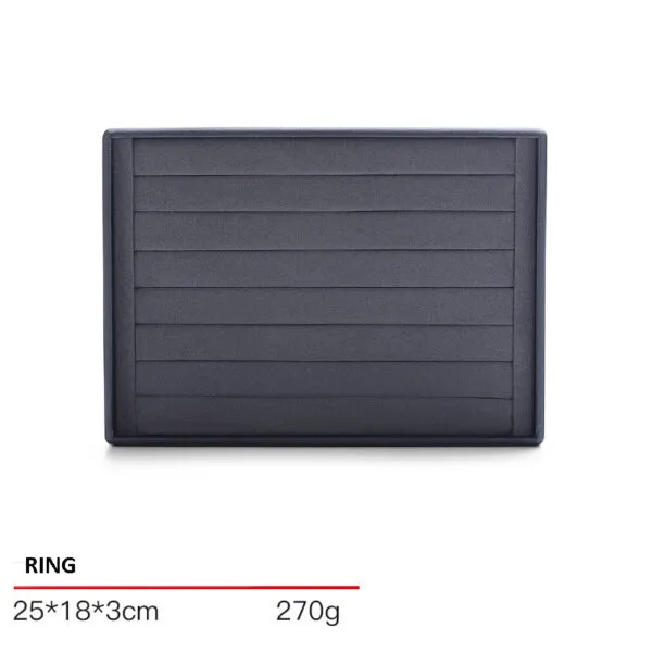 Jewelry Display Tray Grey Multifunction Trays Pendant, Ring Bracelet, Flat Tray & Microfiber, Leather TR045-j