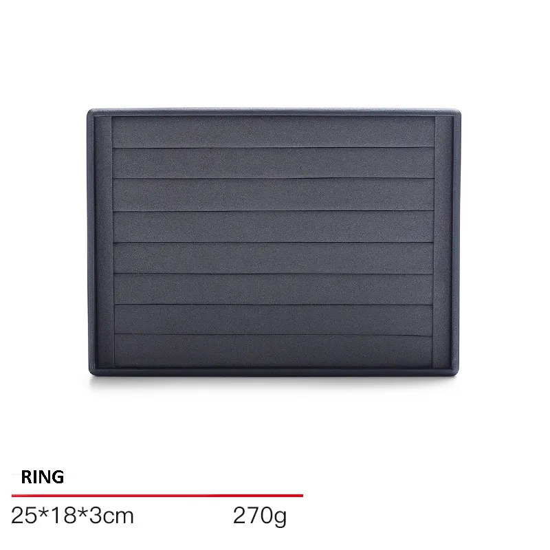 Jewelry Display Tray Grey Multifunction Trays Pendant, Ring Bracelet, Flat Tray & Microfiber, Leather TR045-j