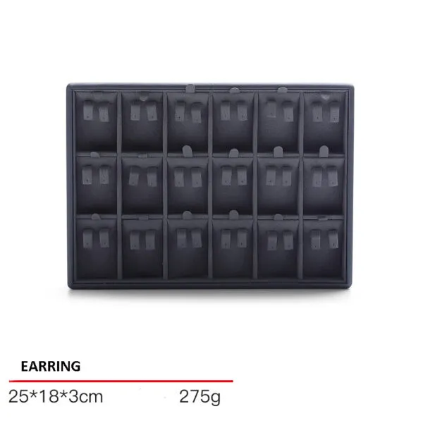 Jewelry Display Tray Grey Multifunction Trays Pendant, Ring Bracelet, Flat Tray & Microfiber, Leather TR045-k