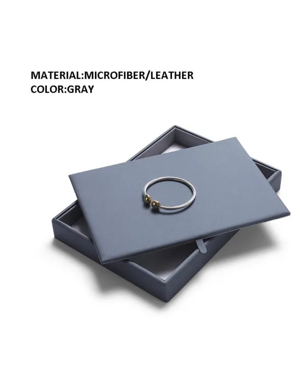 Jewelry Display Tray Grey Multifunction Trays Pendant, Ring Bracelet, Flat Tray & Microfiber, Leather TR045-n