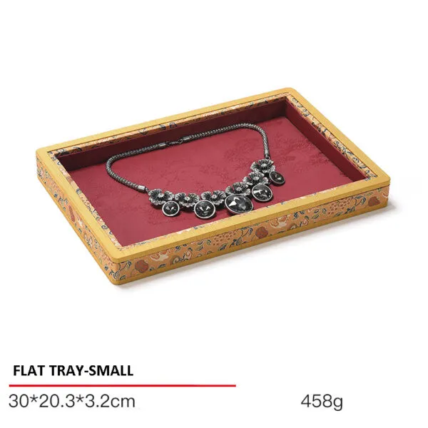 Jewelry Display Tray Red Multifunction Presentation Trays Pendant, Ring Bracelet, Bangle, Brooch, Flat Tray & Fabric TR039-b