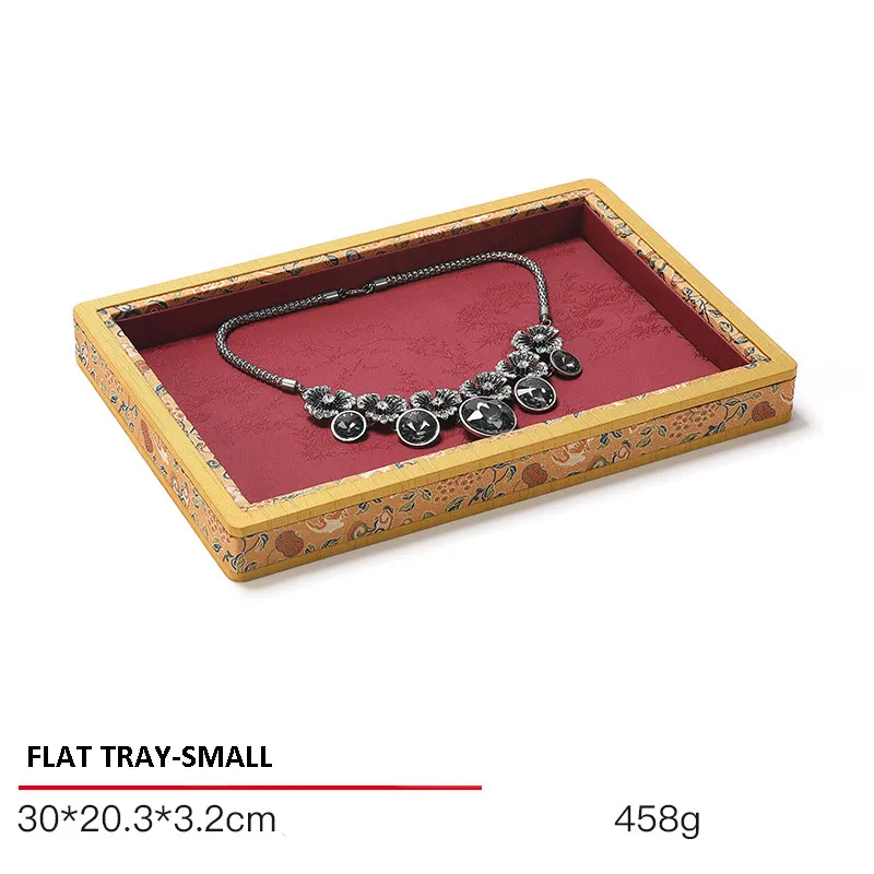 Jewelry Display Tray Red Multifunction Presentation Trays Pendant, Ring Bracelet, Bangle, Brooch, Flat Tray & Fabric TR039-b