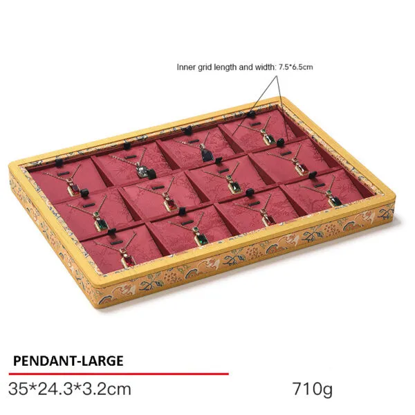 Jewelry Display Tray Red Multifunction Presentation Trays Pendant, Ring Bracelet, Bangle, Brooch, Flat Tray & Fabric TR039-e