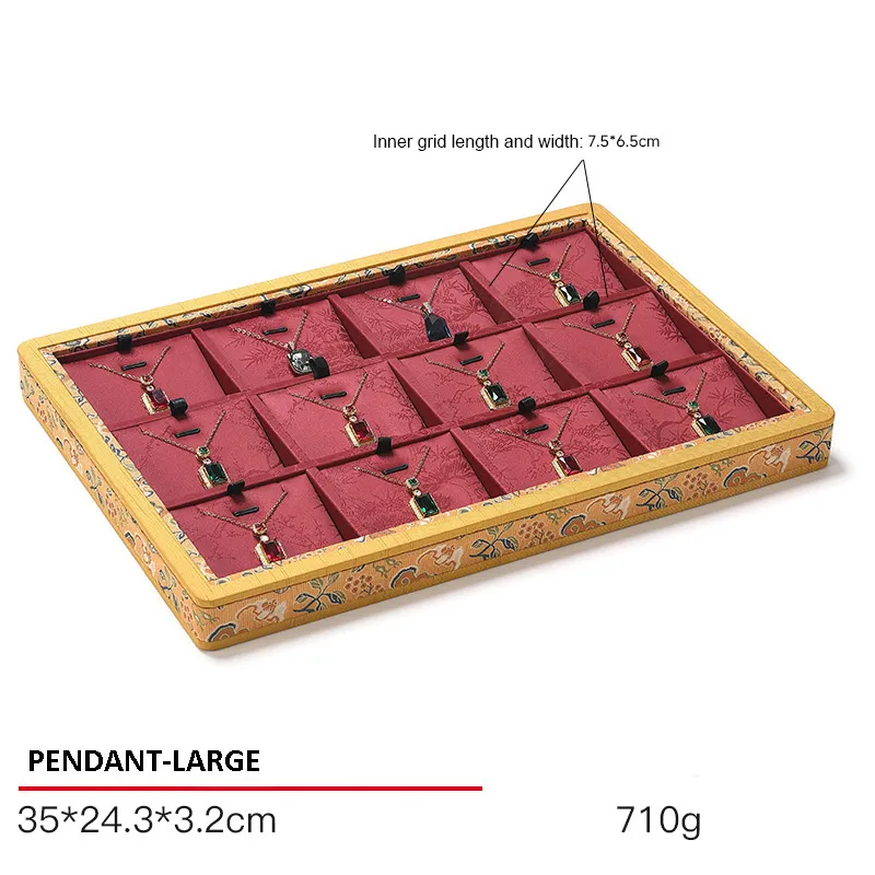 Jewelry Display Tray Red Multifunction Presentation Trays Pendant, Ring Bracelet, Bangle, Brooch, Flat Tray & Fabric TR039-e