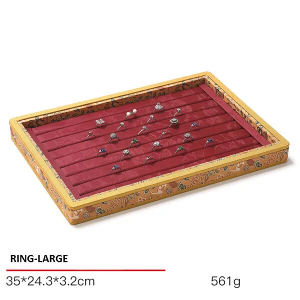 Jewelry Display Tray Red Multifunction Presentation Trays Pendant, Ring Bracelet, Bangle, Brooch, Flat Tray & Fabric TR039-f