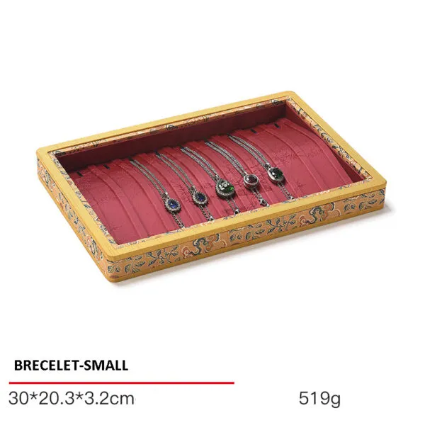 Jewelry Display Tray Red Multifunction Presentation Trays Pendant, Ring Bracelet, Bangle, Brooch, Flat Tray & Fabric TR039-k