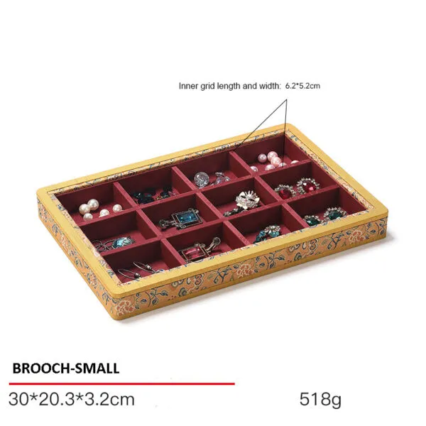 Jewelry Display Tray Red Multifunction Presentation Trays Pendant, Ring Bracelet, Bangle, Brooch, Flat Tray & Fabric TR039-l
