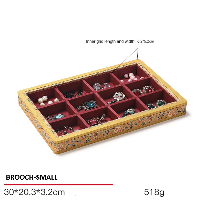 Jewelry Display Tray Red Multifunction Presentation Trays Pendant, Ring Bracelet, Bangle, Brooch, Flat Tray & Fabric TR039-l