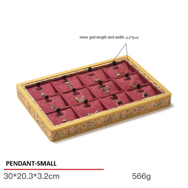 Jewelry Display Tray Red Multifunction Presentation Trays Pendant, Ring Bracelet, Bangle, Brooch, Flat Tray & Fabric TR039-m