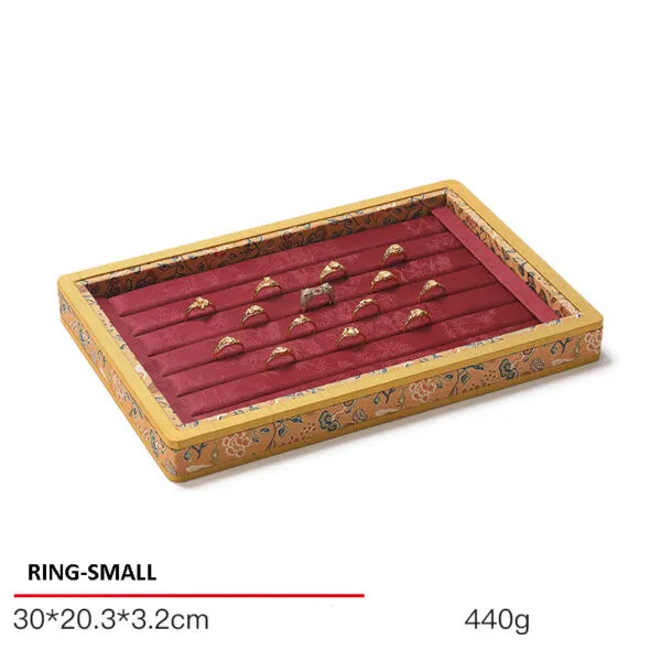 Jewelry Display Tray Red Multifunction Presentation Trays Pendant, Ring Bracelet, Bangle, Brooch, Flat Tray & Fabric TR039-n