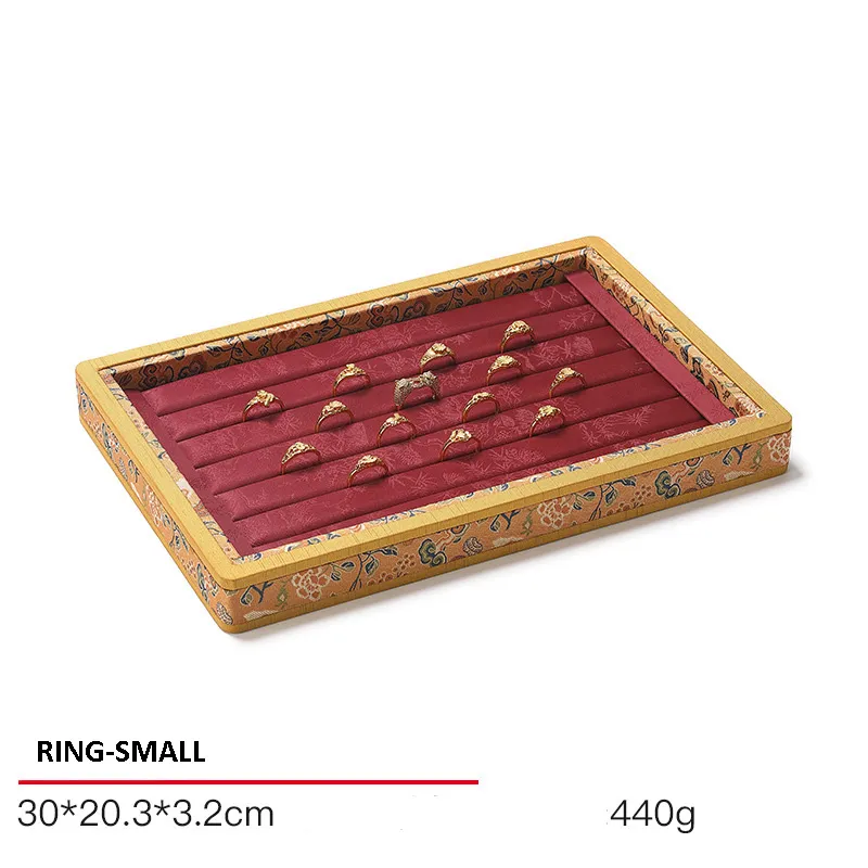 Jewelry Display Tray Red Multifunction Presentation Trays Pendant, Ring Bracelet, Bangle, Brooch, Flat Tray & Fabric TR039-n