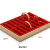 Jewelry Display Tray Red Multifunction Trays Pendant, Ring, Bangle, Earring, Bracelet, Loose Diamond Tray & Microfiber, Wood TR049-b