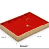 Jewelry Display Tray Red Multifunction Trays Pendant, Ring, Bangle, Earring, Bracelet, Loose Diamond Tray & Microfiber, Wood TR049-d