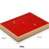 Jewelry Display Tray Red Multifunction Trays Pendant, Ring, Bangle, Earring, Bracelet, Loose Diamond Tray & Microfiber, Wood TR049-e