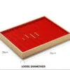 Jewelry Display Tray Red Multifunction Trays Pendant, Ring, Bangle, Earring, Bracelet, Loose Diamond Tray & Microfiber, Wood TR049-f