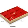 Jewelry Display Tray Red Multifunction Trays Pendant, Ring, Bangle, Earring, Bracelet, Loose Diamond Tray & Microfiber, Wood TR049-j