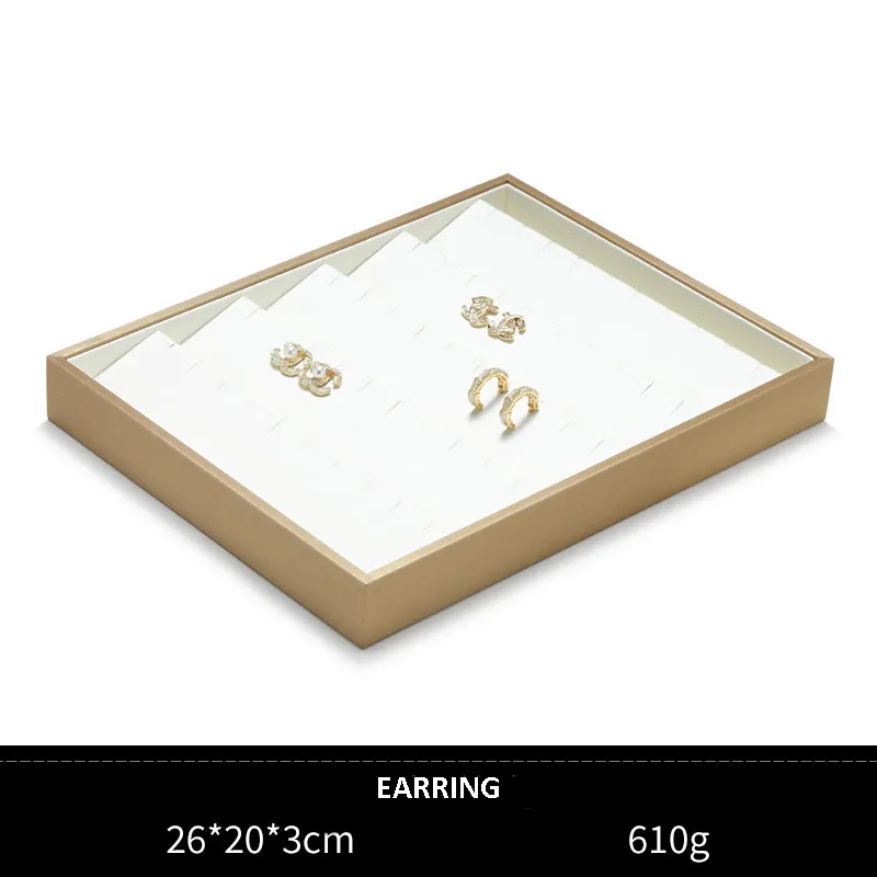 Jewelry Display Tray White Multifunction Trays Chain, Pendant, Ring, Bangle, Earring, Bracelet, Loose Diamond Tray & Leather TR051-c