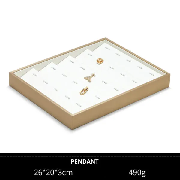 Jewelry Display Tray White Multifunction Trays Chain, Pendant, Ring, Bangle, Earring, Bracelet, Loose Diamond Tray & Leather TR051-d Jewelry Display Tray White Multifunction Trays Chain, Pendant, Ring, Bangle, Earring, Bracelet, Loose Diamond Tray & Leather TR051-d