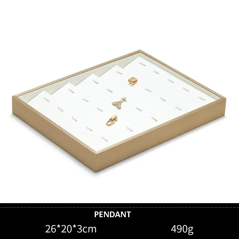 Jewelry Display Tray White Multifunction Trays Chain, Pendant, Ring, Bangle, Earring, Bracelet, Loose Diamond Tray & Leather TR051-d