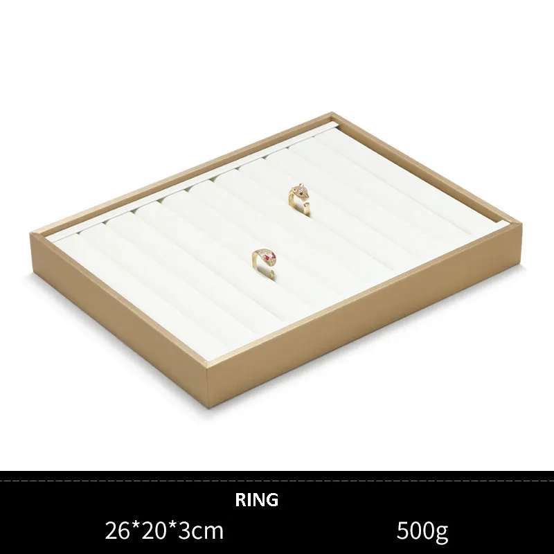 Jewelry Display Tray White Multifunction Trays Chain, Pendant, Ring, Bangle, Earring, Bracelet, Loose Diamond Tray & Leather TR051-e