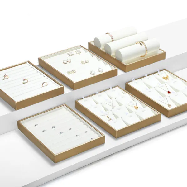 Jewelry Display Tray White Multifunction Trays Chain, Pendant, Ring, Bangle, Earring, Bracelet, Loose Diamond Tray & Leather TR051-h Jewelry Display Tray White Multifunction Trays Chain, Pendant, Ring, Bangle, Earring, Bracelet, Loose Diamond Tray & Leather TR051-h