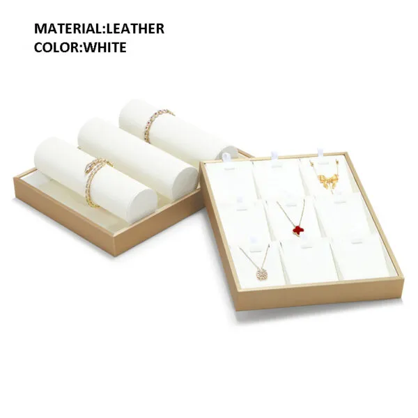 Jewelry Display Tray White Multifunction Trays Chain, Pendant, Ring, Bangle, Earring, Bracelet, Loose Diamond Tray & Leather TR051-i Jewelry Display Tray White Multifunction Trays Chain, Pendant, Ring, Bangle, Earring, Bracelet, Loose Diamond Tray & Leather TR051-i