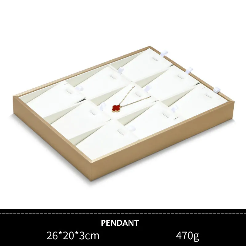 Jewelry Display Tray White Multifunction Trays Chain, Pendant, Ring, Bangle, Earring, Bracelet, Loose Diamond Tray & Leather TR051-l