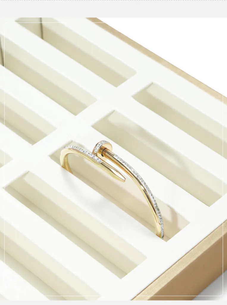 Jewelry Display Tray White Multifunction Trays Chain, Pendant, Ring, Bangle, Earring, Bracelet, Loose Diamond Tray & Leather TR051-p