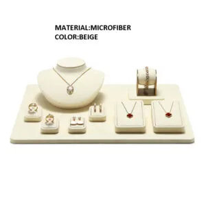 Jewelry Watch Display Stand Set Beige Color & Microfiber Material DS169-b