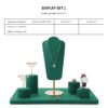 Jewelry and Watch Display Stand Set Green Color & Microfiber, Meta Material DS152-k