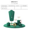 Jewelry and Watch Display Stand Set Green Color & Microfiber, Meta Material DS152-l