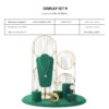 Jewelry and Watch Display Stand Set Green Color & Microfiber, Meta Material DS152-s