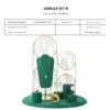 Jewelry and Watch Display Stand Set Green Color & Microfiber, Meta Material DS152-s
