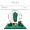 Jewelry and Watch Display Stand Set Green Color & Microfiber, Meta Material DS152-u