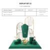 Jewelry and Watch Display Stand Set Green Color & Microfiber, Meta Material DS152-w