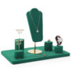 Jewelry and Watch Display Stand Set Green Color & Microfiber, Meta Material DS152-x