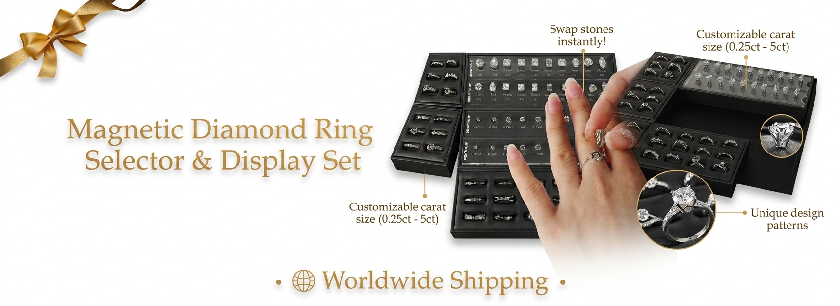 Magnetic Diamond Ring Selector & Display Set-