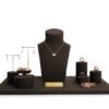 Jewelry Display Stand Set Brown Color & Microfiber, Metal Material DS189 -b