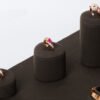 Jewelry Display Stand Set Brown Color & Microfiber, Metal Material DS189 -c