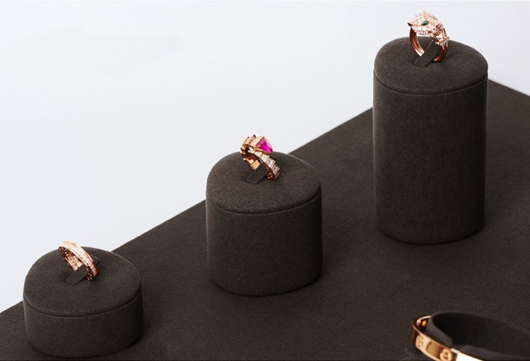 Jewelry Display Stand Set Brown Color & Microfiber, Metal Material DS189 -c