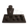 Jewelry Display Stand Set Brown Color & Microfiber, Metal Material DS189 -d