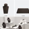 Jewelry Display Stand Set Brown Color & Microfiber, Metal Material DS189 -e