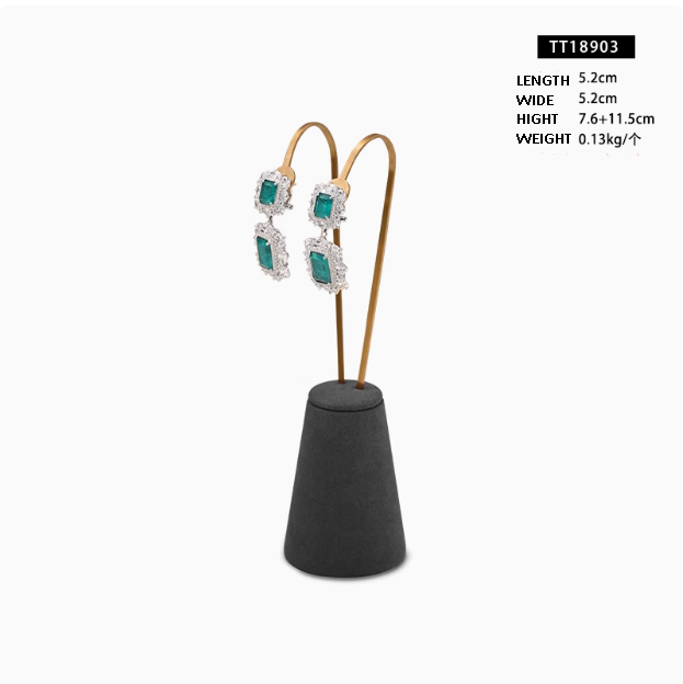 Jewelry Display Stand Set Grey Color & Microfiber, Metal Material DS188 -f