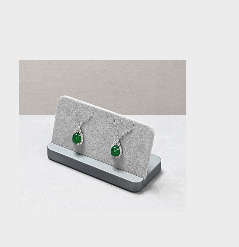 Grey Jewelry Display Stand Set with Microfiber, PuLeather & Steel Material DS193 -f