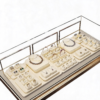 Jewelry Display Stand Set Beige Color, Microfiber & Steel Material DS192 -a