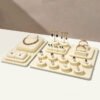 Jewelry Display Stand Set Beige Color, Microfiber & Steel Material DS192 -b