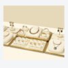 Jewelry Display Stand Set Beige Color, Microfiber & Steel Material DS192 -d